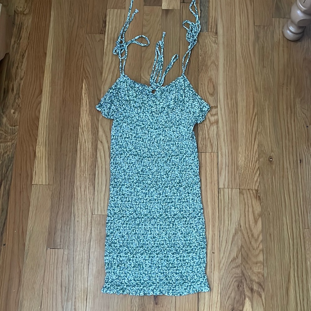 green white floral dress